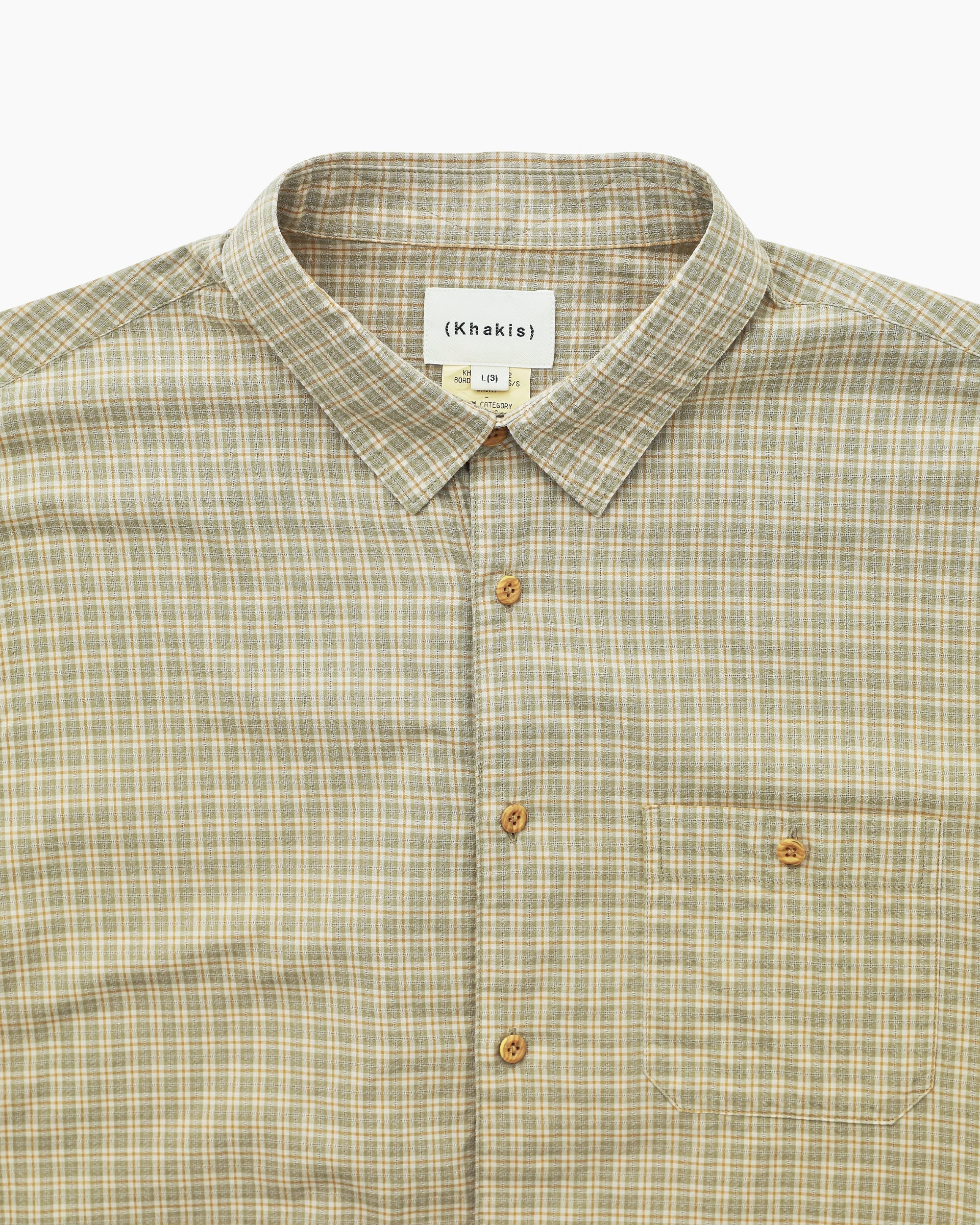 Khakis Border Check S/S Shirt - Green – ALMOST ANYTHING